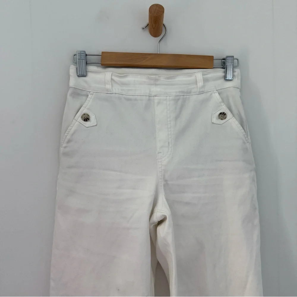 Spanx white wide leg stretch twill cropped pants - Small Petite - Picture 5 of 6